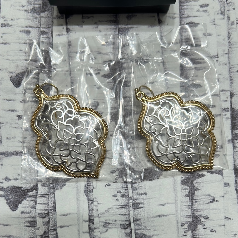 Avon Gold and Silver Nature-Inspired Earrings